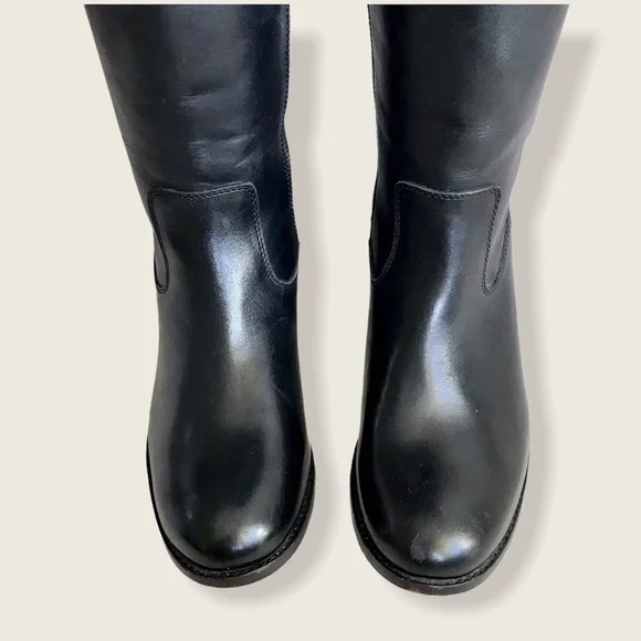 $399 Frye Molly Button Black Brown Multicolor Leather Equestrian Riding Boots